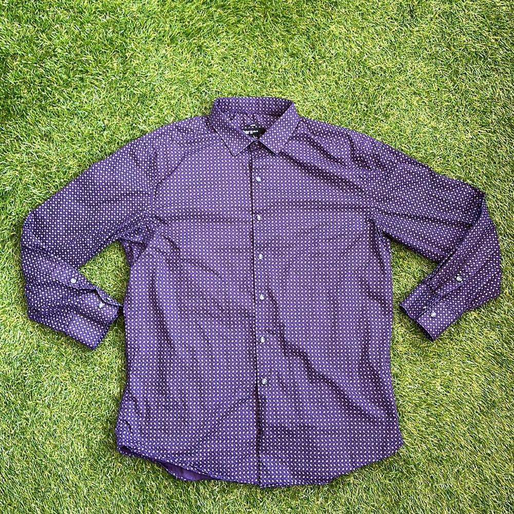 Bar III Paisley Slim-fit Stretch Easy Care Dress Shirt